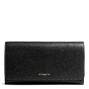 CHECKBOOK WALLET IN SAFFIANO LEATHER (Coach) 代購