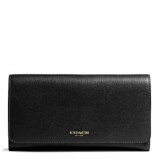 CHECKBOOK WALLET IN SAFFIANO LEATHER (Coach) 代購