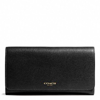 CHECKBOOK WALLET IN SAFFIANO LEATHER (Coach) 代購